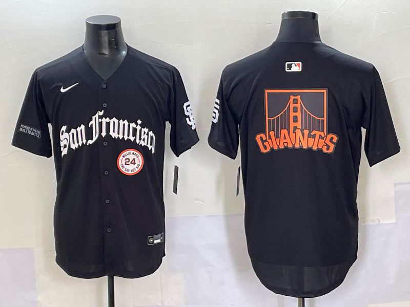 Men 2025 San Francisco Giants Blank Black Five generations Joint Name Nike MLB Jersey style 6